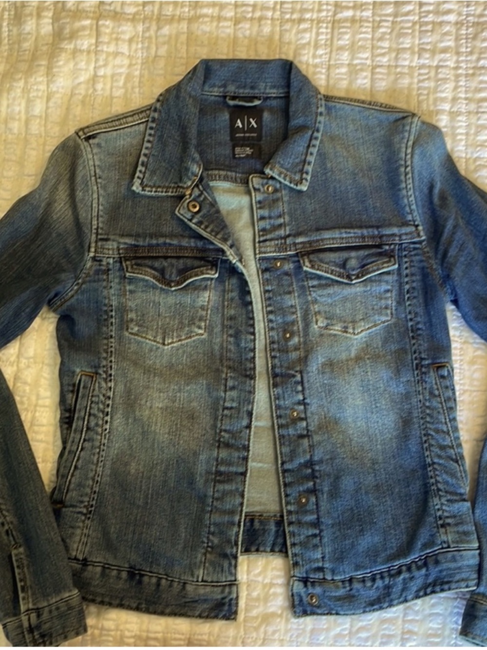 Armani Exchange Light Blue Denim Jean Jacket